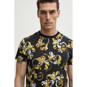 Bombažna kratka majica Versace Jeans Couture moška, črna barva, 78GAH6S0 JS458