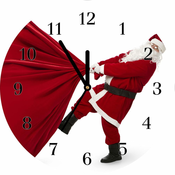 tulup.si Steklena ura Božična darila Santa Claus Bele kazalke 30x60 cm