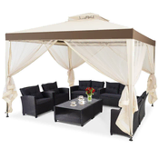 Northix Paviljon 3 x 3 m, z 4 stranskimi stenami, UV zaščita, enostavna montaža, bež