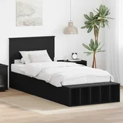 Krevetna konstrukcija Crna 75 x 190 cm Konstruirano drvo
