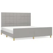 Vidaxl Posteljni okvir brez vzmetnice svetlo siv 180x200 cm tkanina