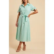Maxi obleka z gumbi, menta