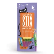 SCHESIR Poslastica za macke Stix Creamy, Pacetina, piletina i losos, 6x15g
