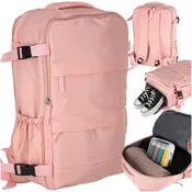 Ikonka KX2993_1 putni kabinski ruksak 45 × 30 cm – rozi