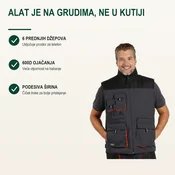 Tekton Pro Radni prsluk Hammer, Tamnosivi