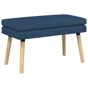 Vidaxl Dvojna klop Modra 80 x 40 x 47 cm Blago