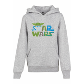 Childrens colorful Star Wars logo with hood heather gray