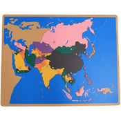 Slagalica Montessori Smart Baby - Karta Azije, 34 dijela