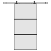 vidaXL vidaXL Drsna vrata z opremo črna 102,5x205 cm kaljeno steklo, (21749604)