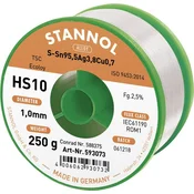 Stannol Stannol HS10 2510 spajkalna žica\, neosvinčena tuljava Sn95\,5Ag3\,8Cu0\,7 ROM1 250 g 1 mm, (20428464)
