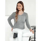 Sweter damski LAVIRTA jasnoszary Dstreet