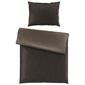 Dieter Knoll OBOJESTRANSKA POSTELJNINA STRIPES DK 140/200 cm saten rjava