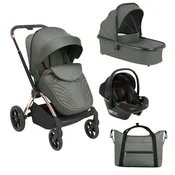 Kikka boo Kolica Kara premium 3in1 set sa autosedištem I-Prime I-size i tvrdom korpom Army Green KKB21166 SET
