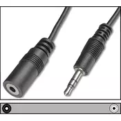 Stereo kabel - podaljšek 3,5mm moški ženski 3,5mm, 1,5m