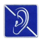 shumee Našitek za gluhe - simbol za gluhost - samolepilna podlaga - vezen našitek/značka/emblem