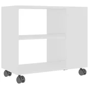 Vidaxl Stranska mizica bela 70x35x55 cm konstruiran les
