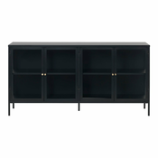 Črna vitrina Unique Furniture Carmel, dolžina 170 cm
