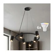 Brilagi - LED RGBW prigušiva luster na sajli SELE 6xGU10/6,5W/230V crna