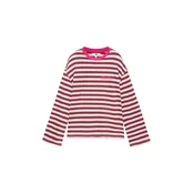 Pull&Bear Majica roza/temno roza/bela