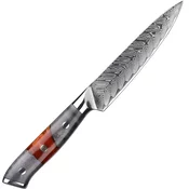 Damaskus kuhinjski nož Yamiyo - Utility / Rdeča / Siva KP37551