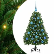 Vidaxl Umestno božično drevo med 150 LED Zelena 120 cm PVC in kovina