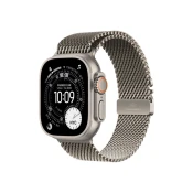 APPLE Watch Ultra 3 Cellular 49mm Natural Titanium Case with Natural Titanium Milanese Loop – Medium (mewy4se/a)