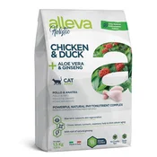 Alleva Holistic PIŠČANEC & RACA, aloe vera in ginseng za ODRASLE MAČKE