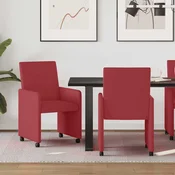 vidaXL Jedilni stoli 2 pcs vinsko rdeča 57 x 66 x 94 cm Umetna koža