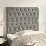 vidaXL vidaXL Posteljno vzglavje 2 kosa svetlo sivo 100x7x78/88 cm žamet, (20792858)