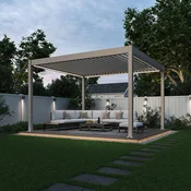 Bioklimatska pergola Antares Samostoječa, 3.6 x 4, Ivory krem, Električni motor in LED luči