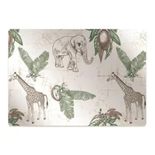Decormat Podloga za zaščito tal Žirafe in sloni 120x90 cm 15 cm