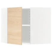 METOD Ugaoni zidni element s policama, bela/Askersund im. svetlog jasena, 68x60 cm
