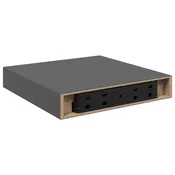 Vidaxl Stenske police 2 kosa visok sijaj sive 23x23,5x3,8 cm MDF