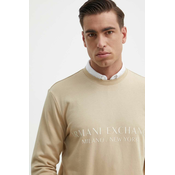 Bombažen pulover Armani Exchange moška, bež barva