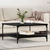 vidaXL Klubska miza Črni hrast 80 x 80 x 40 cm Konstruiran les
