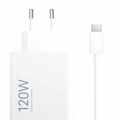 Originalen stenski polnilec Xiaomi BHR9462EU z GaN 120W, USB-A in priloženim kablom - bel