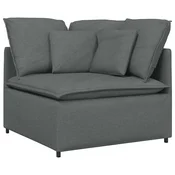 Vidaxl Modularni kotni kavč z blazinami temno siv 100 cm