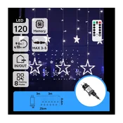 Aigostar - LED spoljašnji božicni lanac 120xLED/6W/230V/8 funkcija 3x0,6m IP44 hladno bela+daljinski upravljac