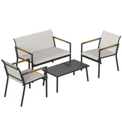 Homestar Vrtni garnitura 4-delna sedežna skupina 106x705x77 cm krem kovina