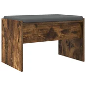 Vidaxl Haldna klop z blazino Dimljeni oreh 63 x 38 x 40 cm