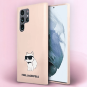 Karl Lagerfeld Etui Karl Lagerfeld Silicone Choupette za Samsung Galaxy S23 Ultra - roza