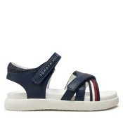Sandali Tommy Hilfiger Strippes Velcro Sanadal T1A2-33234-0326 S Mornarsko modra