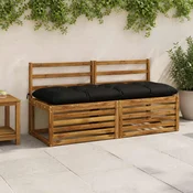 vidaXL Blazina za klop VIANEN 100% poliester Črna 150 x 50 x 12 cm
