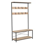 Homestar Polica za hodnik HEDVIG 100x36x180 cm jesen črna