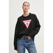 Guess Jeans Pulover W4BR12 Z3HM1 Črna Regular Fit