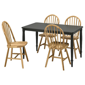 DANDERYD / SKOGSTA Sto i 4 stolice, crna/bagrem, 130 cm