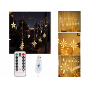 Malatec Novoletne lučke svetlobna zavesa 138 LED toplo bela USB zvezde