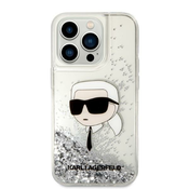 Karl Lagerfeld iPhone 14 Pro 6,1 silver hardcase Glitter Karl Head (KLHCP14LLNKHCH)