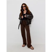 Sinsay - Straight wide leg farmerke sa visokim strukom - braon