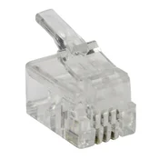 RJ9 Modular plug (4P4C), unshielded, stranded cable, 100 pieces